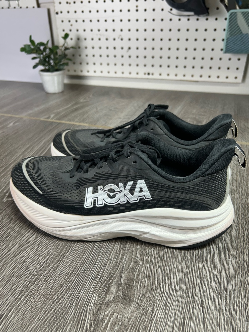 Hoka one skyflow MENS Black & White Running Shoes